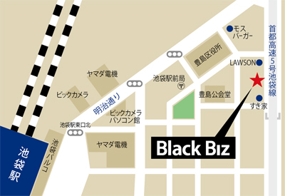 ブラックビズ池袋店・地図